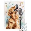 1M6T7B2K Cane Musicale Puzzle da 1000 Pezzi Carta per Adulti Carta Spessa Sfida Educativa Rilassante Puzzle Cane che Canta Decorazione Parete 70x50cm/1000pcs
