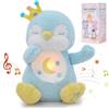 Edencomer Peluche che respira - pupazzo che respira con simulazione di respirazione, musica e luce notturna, pinguini che respira per accompagnare i bambini a dormire