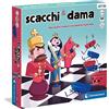 Clementoni - Dama e Scacchi, Gioco da Tavolo Ragazzi 6+ Anni e Adulti, con Pedine Illustrate, per 2 Giocatori, Idea Regalo Made in Italy, Lingua Italiana, 16292