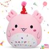 Giugio Peluche Happy Birthday, 23 cm di compleanno, peluche Kawaii Axolotl, peluche per ragazze e compleanno