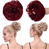 SEGO Elastico con Capelli Finti Chignon Ciambella Folta Hair Bun Scrunchie Coda Capelli Ricci Updo 40g Rosso