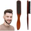 Bebochoi 2 Pezzi Spazzola Setole Cinghiale, Spazzola Cinghiale per Capelli, Naturale, Professionale Pettini, per Capelli, Massaggio del Cuoio Capelluto, Spazzola per Barba Uomo