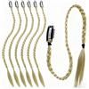 Siyrdxcbt 6 Pz Lino Oro Extension Treccine 51cm Treccia Finta Capelli Extension Capelli Treccine Stile Dolce e Fresco per Quotidiano Party Styling Party Photography Punch Cosplay Halloween Carnevale Hip Hop