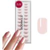 DOONAILS® - Set di 30 unghie adesive Soft Gel, forma corta ballerina quadrata rosa, unghie finte soft gel corte, effetto full cover di qualità salone, unghie finte in gel morbido
