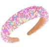 CHONGQILAO Fascia Capelli Glitterata Cerchietto a Fascia Larga, Cerchietto Bambina Cerchietto per Capelli Donna, Cerchietti Colorati Donna per Carnevale, Festa Tema, Compleanno, Fotografia, Prestazione (C)