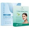 PLANTIFIQUE Maschera Doppio Mento Contorno - Riutilizzabile e Regolabile & Doppio Mento Cintura Viso V-Line - Maschere Rassodanti per un Contorno Viso Scolpito e Tonico - 5 Maschere
