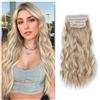 jianjunchaling Extension for capelli con clip, 4 pezzi, for testa intera, 20 pollici, capelli sintetici ricci e ondulati, naturali, for donne Wear and Go(Dirty Blonde)