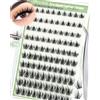 Obeyalash Manga Ciglia Finte Autoadesive Ciglissime Press e Go C Curl Ciglia Finte Ciuffetti Senza Colla Kit DIY con Pinzette per 8-14mm (G-D03)