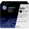 HP Confezione da 2 cartucce originali di Toner nero ad alta capacità LaserJet 64X [CC364XD]