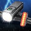 Babacom Luci Bicicletta LED, [8+6 Modalità & Faretto + Luce Diffusa] Luce Bici Anteriore e Posteriore, 1300 Lumen & Impermeabile IP65, Ricaricabili USB Alluminio Luci Targa per Moto, MTB, Corsa