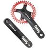 QHYRZE Mountain Bike Guarnitura Conica Quadrata 170mm Set Pedivelle MTB 32/34/36/38T 8/9/10/11 velocità(Rot,34T)