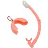 Accarugty Boccaglio in silicone, Dry Top, tubo di respirazione pieghevole, snorkeling per adulti, tubo per snorkeling asciutto bagnato, boccaglio anti inondazione, boccaglio da viaggio (rosa)