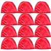 3asyglide Cuffie da Nuoto in Poliestere da 12 Confezioni per Cappello da Bagno per Bambini Junior Junior in Tessuto di Poliestere (Rosso, Adulto)