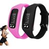 Wtirey Orologio contapassi e fitness tracker per camminare, orologio digitale contapassi con tracker attività, orologio fitness resistente all'acqua per donne e uomini, confezione da 2 cinturini neri e rosa