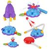 LOMUG Giochi da esterni 3 in 1 per bambini, dinosauro, giocattolo da giardino per bambini con gioco di lancio degli anelli, giocattolo per razzi, musica, jump rope, regalo per bambini e bambine di 3