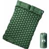 Kaloriko Materassino autogonfiante doppio con cuscino in nylon 40D, impermeabile, 195 x 130 x 8,5 cm, con pompa a pedale e borsa per il trasporto, ideale per campeggio, trekking, attività all'aperto