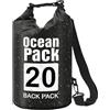 XUNIVERS 20L Impermeabile Borsa Secca/Borsa Impermeabile,Zaino Impermeabile per Outdoor,con Cinghia Lunga Regolabile per Kayak in Barca Escursione in canoa/pesca/Rafting/Nuoto/Snowboard