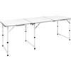 Runheo Tavolo da campeggio pieghevole, regolabile in altezza, in alluminio con piano in MDF, 180 x 60 cm, ultraleggero e resistente alle intemperie, compatto, portatile, per esterni, giardino
