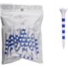 ZUGLQYSX T-Shirt da Golf 20 Pezzi, 70 mm/83,0 mm, a Righe Colorate, Set di Accessori in plastica Durevole a Quattro forchette for Uomo e Donna(Blue 70mm20pcs)