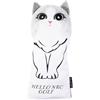KIXZSAZ Set di copritesta da golf con motivo a gatto per ibridi da fairway, driver e legni, fodera in morbida peluche, n. 1, 3 e 5 UT, copritesta per legni da