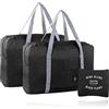 SVUPUE Borsone da viaggio pieghevole, impermeabile, borsa da viaggio, borsa per bagagli a tracolla, ideale per sport e viaggi, Nero, 3