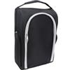 Accarugty Borsa per scarpe da golf con tasche laterali, organizer per scarpe sportive in tela impermeabile con ventilazione in rete, per golf, palestra, viaggi, grigio (nero)