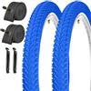 SIMEIQI Confezione da 2 pneumatici per bici da 40,6 x 4,95 cm, colore bianco, per biciclette ibride per bambini (blu, 40,6 x 4,95)