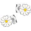 CLEVER SCHMUCK Orecchini da bambina a forma di margherita, in argento Sterling 925, Ø 6 mm, laccati colorati, lucidi, con custodia rosa