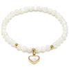 VLNET® | Vestopazzo bracciale elastico con perle e rettangoli in madreperla e acciaio 316L | ciondolo stella, farfalla, conchiglia, pesce e cuore | idea regalo (Perle con cuore liscio)