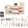Clinica Medica con Accessori in Legno Clinica Giocattolo Compatto per Asilo
