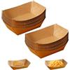 Ksvaye 100 Pezzi Barchette Finger Food Vassoi in Cartone Kraft Degradabile Ciotole Usa e Getta per Feste, Ciotole in Cartone Per Snack, Cibi Fritti, Patatine Fritte, Picnic, 12,5 x 8,3 x 3,6CM