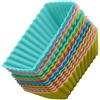 Ciieeo 24pezzi Stampo Muffin Rettangolare Silicone Riutilizzabile Per Torte E Dolci Accessori Da Forno Pratici Colore Casuale