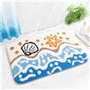 Dermalyx Küstenmotiv Tappeto Bagno, Spiaggia Oceano Onde Stuoia, Stile Nautico Zerbino, Tema 3D Stella Marina Conchiglia Mare Decorazione Bagno, Colorato Tappetino Morbid