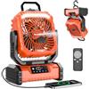 Deepoter Ventilatore da Campeggio Portatile 20000mAh con Nebulizzatore e Luce LED - Ricaricabile, con Gancio e Telecomando, Ideale per Esterno, Tenda e Spiaggia - Arancione