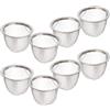 Mikinona Filtro Tè Acciaio Inossidabile 8 Pezzi per Tè Sfuso e Teiera | Tea Strainer, Design Moderno, Argento, per Erbe e Spezie, Rete Fine, Accessorio per Infusi Quotidiani