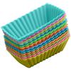 BESTonZON - Stampi per muffin in silicone rettangolari, stampini per cupcake, riutilizzabili, 8 pezzi