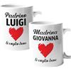 Colorfamily Coppia Tazze Personalizzati Set da 2 Tazze Ti voglio bene Padrino Madrina Personalizzabili con Nome Natale Compleanno Matrimonio Fidanzamento - Tazza Mug 11 oz