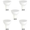 Area illumina Lampadine LED GU10 7W, 1000 Lumen, Angolo 100°, Disponibile in 3 Tonalità 3000K-4000K-6500K, CRI 80, 15.000 Ore, Kit da 5 o 10 Pezzi (5, 3000K)