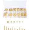 INCREWAY Viti a testa piatta Phillips M2 M2,5 M3 con rondella e set di dadi, kit di viti per macchina, viti a testa svasata Phillips, accessori per viti di riparazione elettroniche (ottone, 12 misure)
