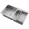 EGBNSY Lavello Cucina 2 Vasche, Lavandino Cucina, Scolapiatti da Incasso, Dimensioni 78x43x21cm, Vasche 37.4x38cm e 33x33cm, Scolapiatti Incluso, Lavello per Cucine, Ristoranti e Lavanderie (Argento)