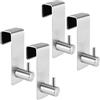 ZEONHEI 4 ganci per porta in acciaio inox, senza foratura, su singoli ganci per porta con schiuma, appendiabiti sopra la porta, per il retro della porta interna, gancio per asciugamani, colore argento