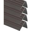 ProfiPVC Set di 4 Profili per gradini autoadesivi PVC 50x40mm 200cm Marrone scuro | Striscia antiscivolo per scale, paraspigolo in PVC, protezione bordi, facile da tagliare e installare, flessibile