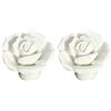 Creatwls Bianca Pomelli In Ceramica Rosa Fiore Manopole, Creativo Pomoli Per Cucina Armadio Cassetti Tirare Maniglioni - 2pcs