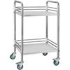 VEVOR Carrello Portaoggetti da Laboratorio a 2 Livelli con Ruote Bloccabili, Carrello in Metallo per Servizio Medico, Vassoio per Clinica, Vassoio di Stoccaggio Mobile per Impieghi Gravosi