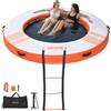 VEVOR Pontile Galleggiante Gonfiabile da 2,44m, Piattaforma Antiscivolo per Acqua con Borsa per Trasporto Portatile e Scaletta Staccabile, Piattaforma Galleggiante per Piscina Mare Spiaggia Arancione