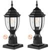 VEVOR Luci da Esterno dal Tramonto all'Alba 164 x 164 x 430 mm Lampade da Palo Impermeabili con Paralume in Vetro da 88,9 mm Palo da Esterno Antifulmine per Patio, Giardino, Vialetto, 2 Confezioni