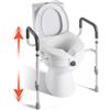VEVOR Sedile sollevabili di ausilio mobilità con braccioli, capacità di carico di 159 kg, altezza di sollevamento di 127 mm e telaio in alluminio, sedile WC rialzato per anziani e adulti disabili