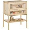 PawHut Gabbia grande per criceti con tetto apribile in legno, 60x40x80 cm | Aosom Italy