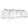 Outsunny Serra tunnel, 3 finestre con cerniera, telaio in acciaio, telo robusto, 295 x 100 x 80 cm, Bianco | Aosom Italy