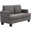 HOMCOM Divano 2 posti in ciniglia con cuscini sfoderabili, 133x70x80 cm, Grigio scuro | Aosom Italy